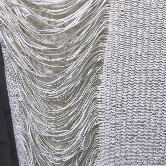 Jonathan Simkhai Midi Pencil Skirt Cream Draping String Detail Body Con Back Zip - Picture 5 of 13